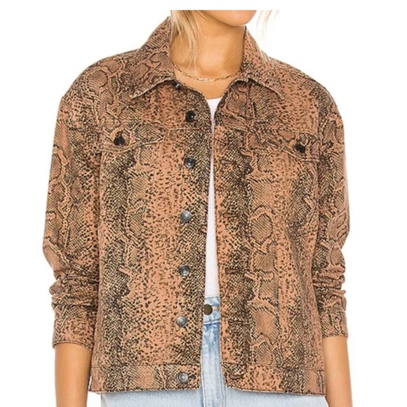 Free People Snake Print Trucker Jacket - Picture 6 of 13